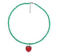 YIGZYCN Collier coloré en perles de riz avec pendentif en forme de fruits - Longueur réglable - Accessoire pour femmes et adolescentes