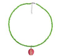 YIGZYCN Collier coloré en perles de riz avec pendentif en forme de fruits - Longueur réglable - Accessoire pour femmes et adolescentes
