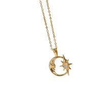 YIGZYCN Collier complexe creux lune et étoile avec pendentif en pierre pour femmes jeunes à la recherche de bijoux de cou tendance uniques et élégants pour femmes