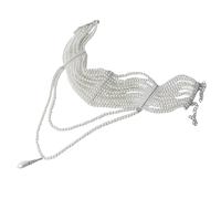 YIGZYCN Collier de perles multicouches avec pampilles gracieuses - Accessoire de bijoux pour fêtes et réunions d'affaires - Élégant collier tendance