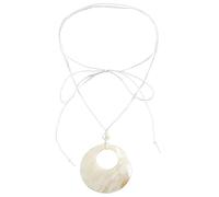 YIGZYCN Collier en coquillage naturel avec pendentif rond et coquillages réglables