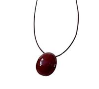 YIGZYCN Collier moderne avec pendentif ovale géométrique pour femme - Longueur réglable - Chaîne élégante pour un usage quotidien