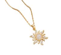 YIGZYCN Collier moderne sophistiqué en forme de fleur en oxyde de zirconium fabriqué à partir d'acier résistant aux allergies pour les rassemblements