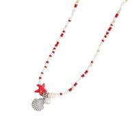 YIGZYCN Collier ras du cou tendance avec perles et pendentif étoile de mer - Bijou élégant - Accessoire unique