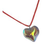 YIGZYCN Collier ras du cou tendance en verre en forme de cœur - Utilisation polyvalente - Accessoire de bijoux en verre pour femme - Symbole de tous les âges
