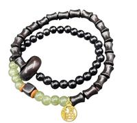 YIGZYCN Cordon élastique fait à la main à double boucle pour le yoga au quotidien Cadeau spirituel Perles de prière en bois, taille unique, Comme décrit