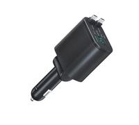 YIGZYCN Cordon rétractable pour économiser de l'espace 90 W - Double port USB - Contrôle intelligent de la température pour gadgets électroniques - Chargeur de voiture rétractable avec double port USB
