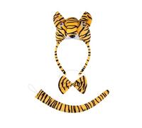 YIGZYCN Costume d'animal de tigre pour enfants et filles avec oreilles de tigre, bandeau, nœud papillon, autocollant, queue de tigre, pour Halloween, cosplay, fête