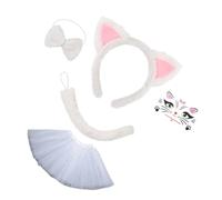 YIGZYCN Costume de chat avec oreilles, queue, tutu bowite, costume d'animal - Kit d'accessoires pour enfants et filles - Accessoires de cosplay d'Halloween