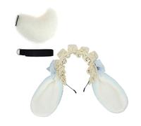 YIGZYCN Costume de lapins avec oreilles de lapin, bandeau et queue en fausse fourrure