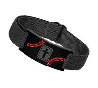 YIGZYCN Croix patriotique en cuir avec drapeau américain réglable en acier inoxydable avec drapeau américain, taille unique, Comme décrit