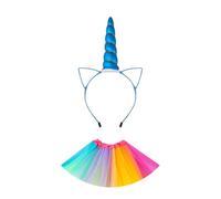 YIGZYCN Déguisement de princesse licorne pour enfants Jupe tutu avec bandeau licorne pour fête d'Halloween