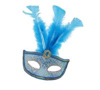 YIGZYCN Demi-visage vénitien à plumes pour bal masqué, bal masqué, fête d'Halloween, cosplay, photo, Mardi Gras, ensemble d'accessoires de costume pour homme et femme