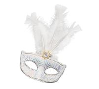 YIGZYCN Demi-visage vénitien à plumes pour bal masqué, bal masqué, fête d'Halloween, cosplay, photo, Mardi Gras, ensemble d'accessoires de costume pour homme et femme