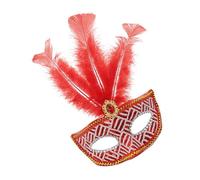 YIGZYCN Demi-visage vénitien à plumes pour bal masqué, bal masqué, fête d'Halloween, cosplay, photo, Mardi Gras, ensemble d'accessoires de costume pour homme et femme