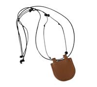 YIGZYCN Élégant collier portefeuille en cuir robuste pour ranger les écouteurs et les pièces de monnaie, design pratique pour un usage quotidien pratique petit sac à main long, marron