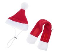 YIGZYCN Ensemble de bonnet de Père Noël modifiable et doux, écharpe organismes, fête de vacances, costume de Noël, tenue photo, chat, canine, chapeau pour animal de compagnie
