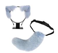 YIGZYCN Ensemble de jeu de rôle en forme d'animal avec queue d'animal et bandeau d'oreille en peluche pour femme - Costume d'Halloween et de costumade