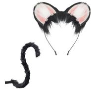 YIGZYCN Ensemble oreilles et queue de renard avec oreilles de souris en fourrure - Accessoires de déguisement pour enfants et adultes