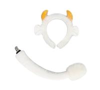YIGZYCN Ensemble oreilles et queue de yak avec serre-tête et queue de yak pour Halloween et cosplay
