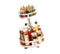 YIGZYCN Étagère rotative en métal réglable pour économiser de l'espace pour cuisine, salle de bain, accessoires rotatifs de comptoir de cuisine