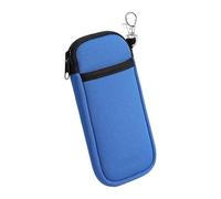 YIGZYCN Étui de transport en néoprène pour téléphone portable avec espace de rangement pour écouteurs, clé USB, fermeture éclair sécurisée, organiseur de voyage pour usage quotidien, bleu