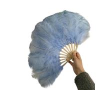 YIGZYCN Éventail plume de 30 cm avec poignée pliable - Accessoire pour les routines de danse, les photos, les fêtes et la décoration d'événements