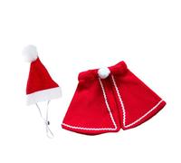 YIGZYCN Festives Chats Costume de Noël Capes à Capuche Régulables 3 Options de Taille Matériaux Doux Doux pour la Peau Festives Costume de Noël Chatons