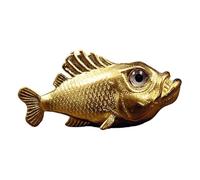 YIGZYCN Figurine de créature marine antique - Sculpture de poisson en cuivre rétro pour chambre à coucher, salon, étagère, décoration de la maison - Ornement de poisson ancien en cuivre
