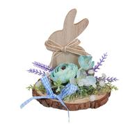 YIGZYCN Figurine de lièvre en bois - Décoration de Pâques pour salon, chambre d'enfant, table de cheminée et centre de table - Décoration de fête printanière - Centre de table en bois naturel