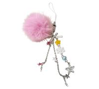 YIGZYCN Fuzzy Balls Flocon de neige étoile perle sangle de téléphone portable Noël cordon coloré perles sac charme vacances accessoire téléphone lanière