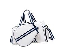 YIGZYCN Grand sac de sport avec poche et bandoulière réglable pour pickleballs - Pour homme et femme - Avec compartiment à chaussures, blanc