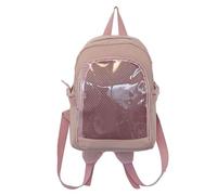 YIGZYCN Itabag Sac à dos d'écolière en nylon pour femme Transparent Petit sac d'école pour animes Affichage des épingles Transparent, a