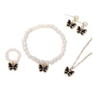 YIGZYCN Jolie parure de bijoux avec pendentif papillon pour fille - Élégant pendentif papillon et perles - Pour un usage quotidien - Bijoux sûrs
