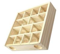 YIGZYCN Labyrinthe en bois de pin naturel pour hamster avec housse en acrylique transparent pour souris gerbille naine petite chambre pour animaux domestiques cachettes hamster avec housse amovible