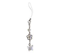 YIGZYCN Lanière de téléphone portable porte-clés étoile en cristal nœud papillon chaîne de téléphone cordon de téléphone chaîne anti-perte porte-clés décoration sac à main étoile chaîne de téléphone