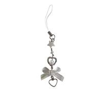 YIGZYCN Lanière de téléphone portable porte-clés étoile en cristal nœud papillon chaîne de téléphone cordon de téléphone chaîne anti-perte porte-clés décoration sac à main étoile chaîne de téléphone
