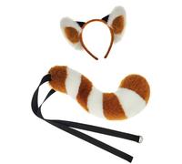 YIGZYCN Lot de 1 ou 2 serre-têtes avec oreilles de panda, queue de panda, costume d'Halloween, cosplay, fausses fourrures