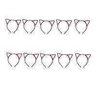 YIGZYCN Lot de 10 petits bandeaux à oreilles de chats pour femmes et filles pour cosplay, anniversaire, Noël, fête de rassemblement, coiffe d'oreille de chat