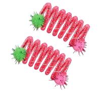 YIGZYCN Lot de 2 bobines élastiques portables colorées pour chats avec design en peluche pour utilisation en intérieur et en extérieur