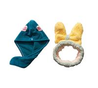 YIGZYCN Lot de 2 serviettes de séchage pour cheveux avec bandeau absorbant rapidement le visage