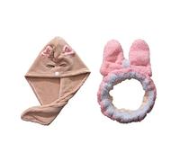 YIGZYCN Lot de 2 serviettes de séchage pour cheveux avec bandeau absorbant rapidement le visage