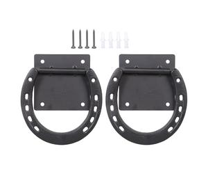 YIGZYCN Lot de 3 2 anneaux d'attelage de chevaux, pinces de fixation en acier à montage rapide pour matériel de clôture de grange