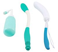 YIGZYCN Lot de 3 accessoires de toilette pour personnes âgées et grossesses avec brosse à long manche et rondelle périnéale longue portée