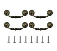 YIGZYCN Lot de 4 poignées de tiroir vintage en bronze pour armoires et armoires de cuisine