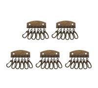 YIGZYCN Lot de 5 anneaux multifonctionnels avec 4/6 crochets cassés, rangée, porte-clés, organiseurs pour sac à main en cuir