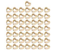 YIGZYCN Lot de 50 perles intercalaires en forme de cœur creux en forme de cœur pour bijoux