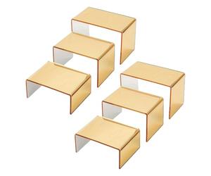 YIGZYCN Lot de 6 étagères étagées en acrylique de qualité supérieure pour présentation de bouteilles de parfum, poupées, exposition commerciale, utilisation personnalisable