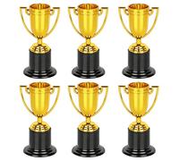 YIGZYCN Lot de 6 petits trophées de récompense dorés pour champions de compétition - Accessoires de récompenses de football durables