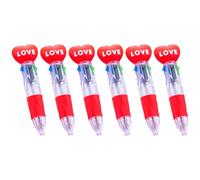 YIGZYCN Lot de 6 stylos à bille rétractables multicolores 4 couleurs en 1, pointe de 1 mm, pour étudiant, écriture, prise de notes, journal, dessin animé, prise en main confortable